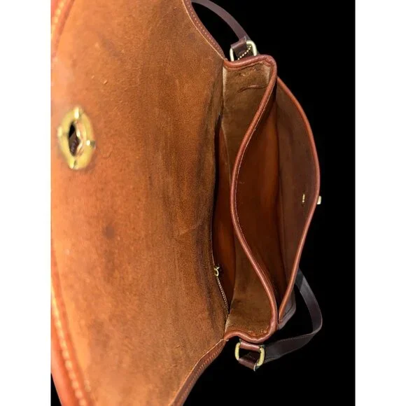 VTG Coach City Bag 9790 British Tan Leather Brass Turn Lock Handbag 90s USA +Tag - Picture 8 of 10